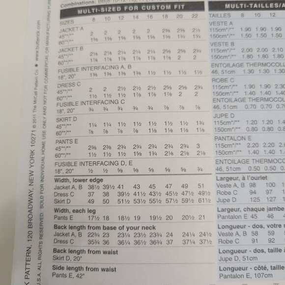 Butterick B5619 lifestyle wardrobe sewing pattern size BB 8-14 - Picture 4 of 7